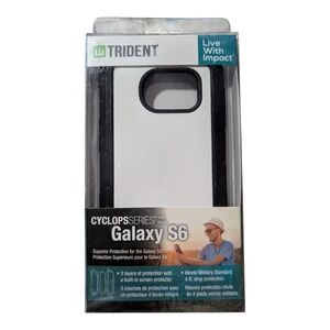 W9. Trident Cyclops Case for Samsung Galaxy S6 - White/Black W/ Screen Protector